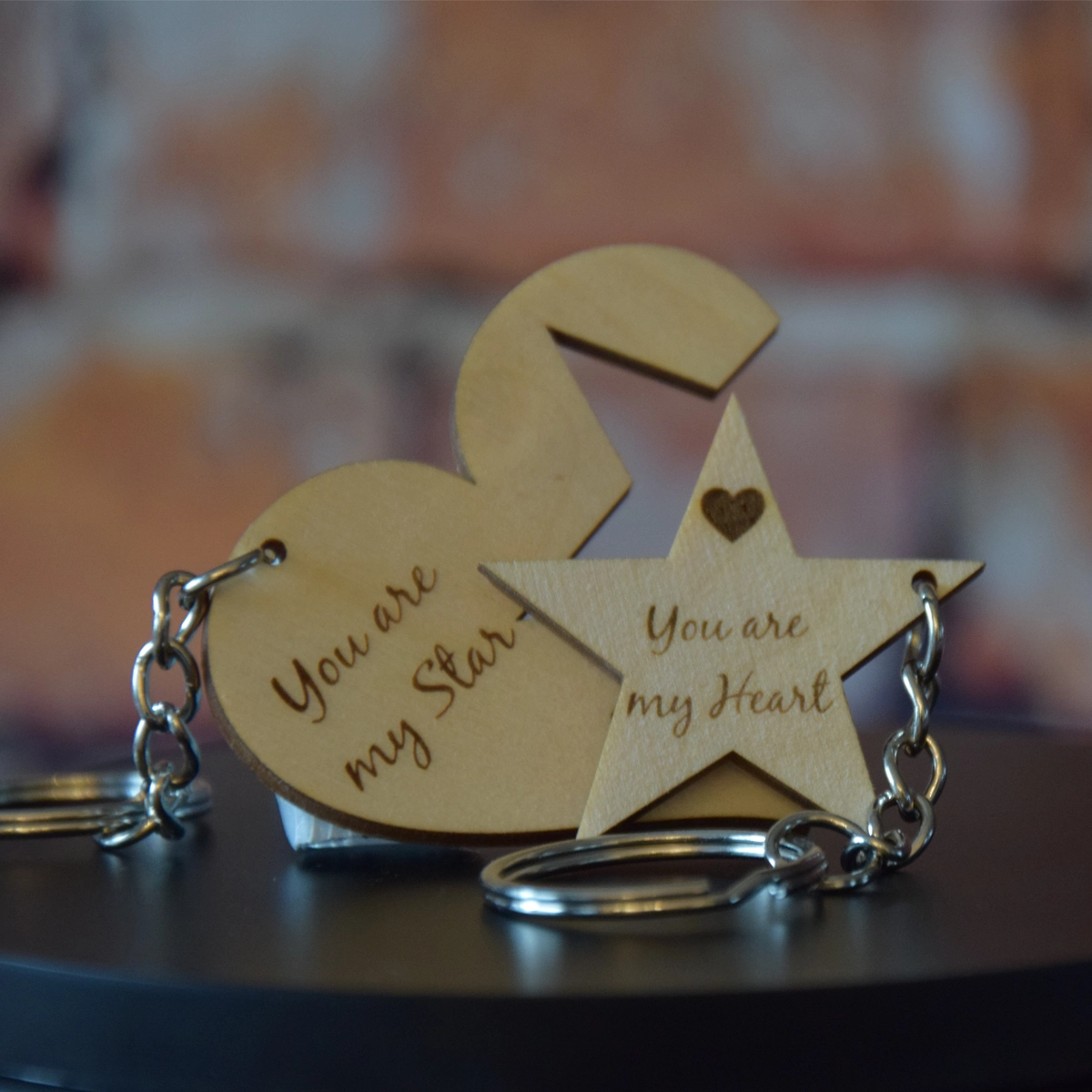 Partner Schlüsselanhänger "Herz & Stern"